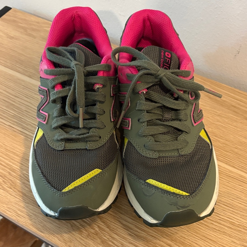 FIGS New Balance Olive & Hot Pink Womens Shoes